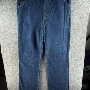 VTG Dee Cee Brand Denim Jeans USA Made Dark Wash Scovill Zip Size ACTL 39X37